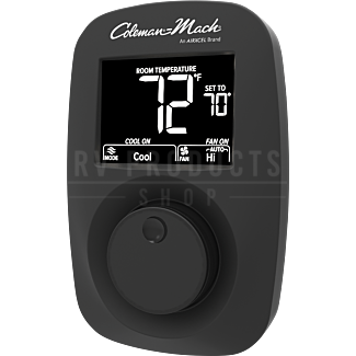 9420A381 | Coleman-Mach 12VDC Digital Wall Thermostat | Heat/Cool/Aux | Black 