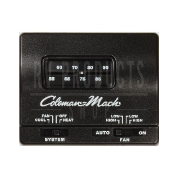 7330F3852 | Coleman-Mach 12V Wall Thermostat | Heat/Cool | Black